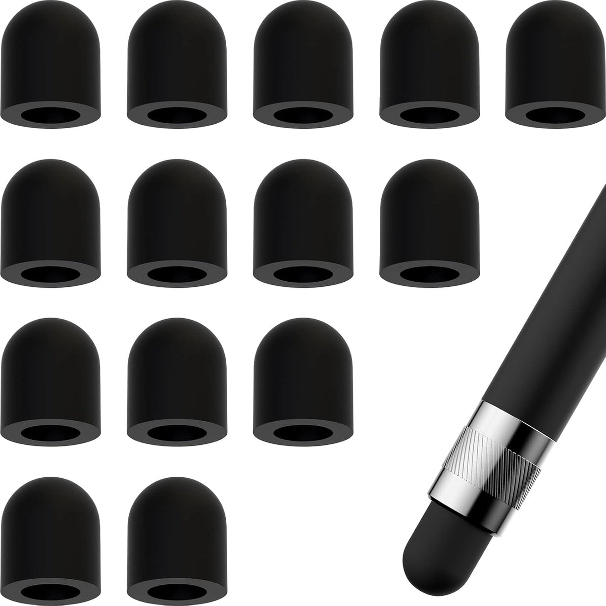 30pcs Universal Replacement Rubber Tips for Stylus Pens, Silicone Tips for Touch Pencil Stylus