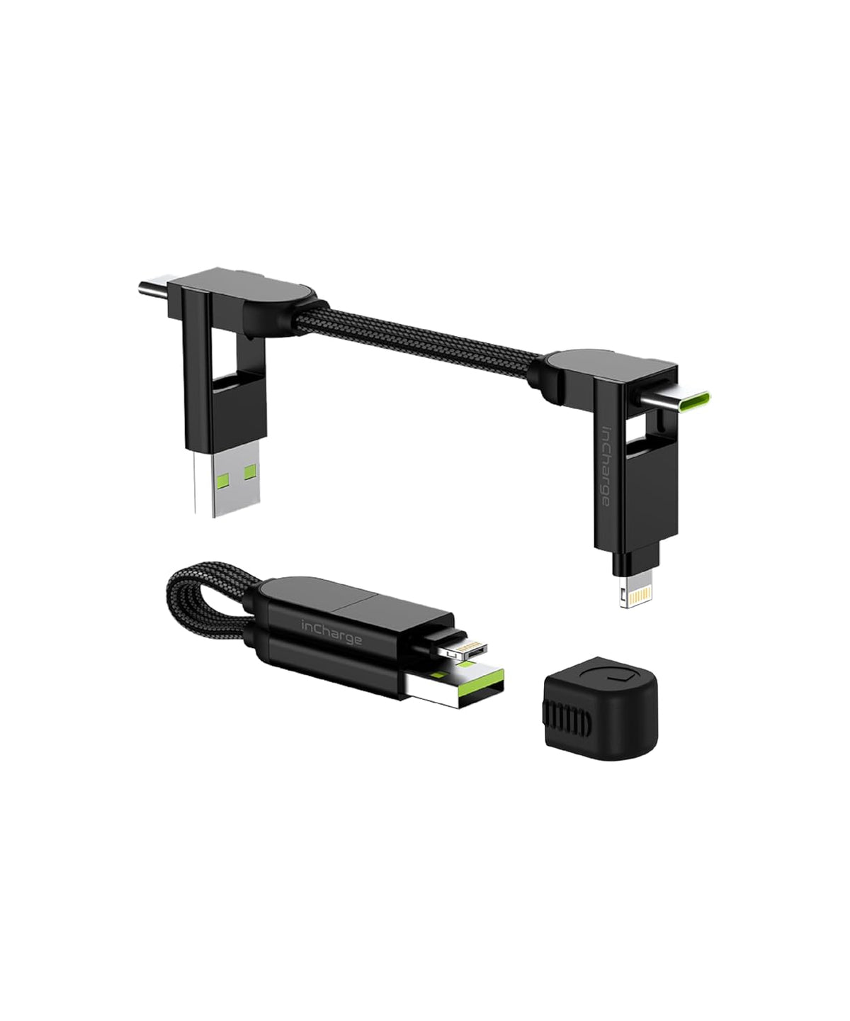 inCharge 6 1, 100W Rolling Square X - USB C Charger Cable, Lightning Cable for Smartphone, Universal Cable Charger