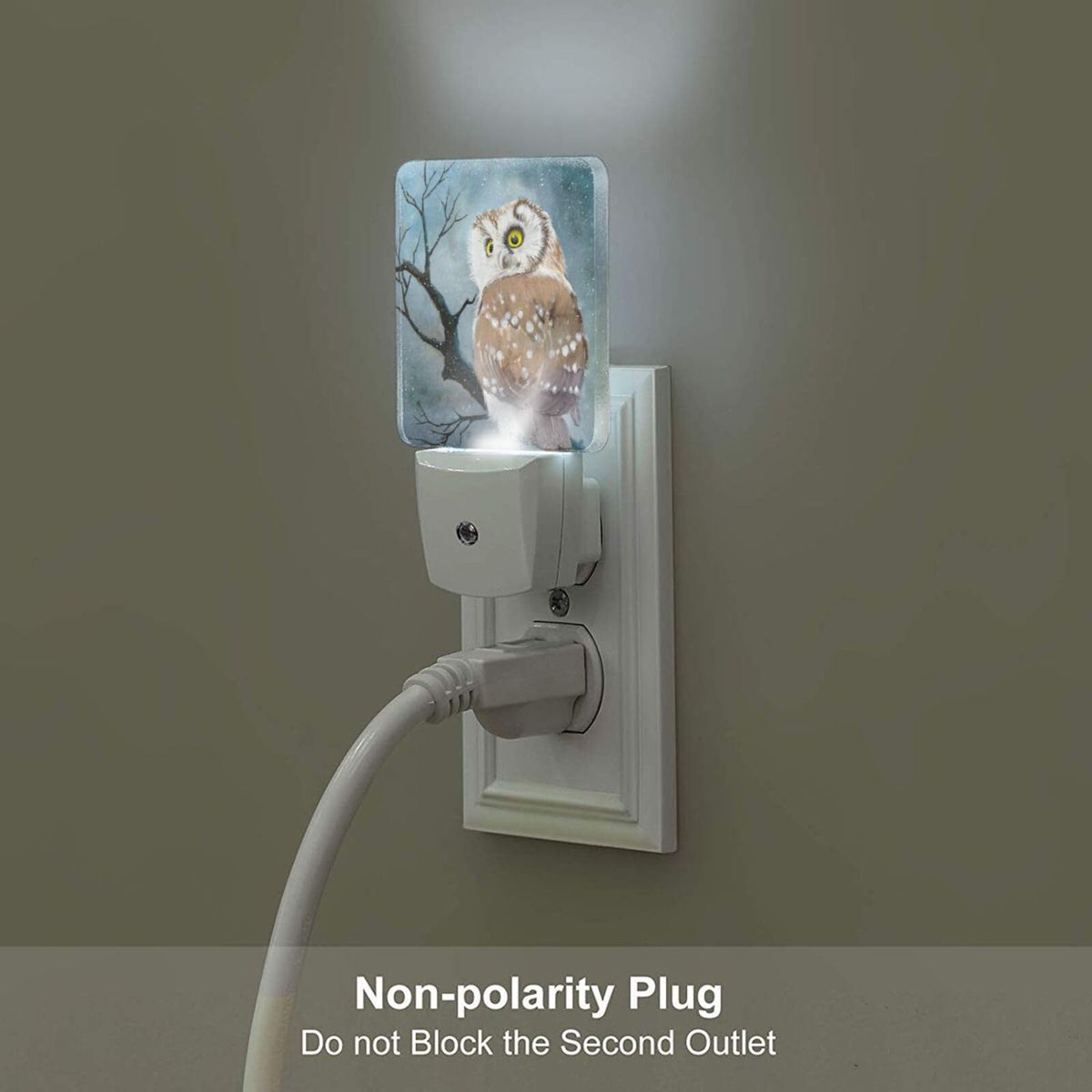 FSHVQKD Winter Snow Cute Night Light,Plug Into Wall with Dusk to Dawn Light Sensors, Warm Nightlights for Bedroom, Bathroom, Hallway, Kitchen, Gifts