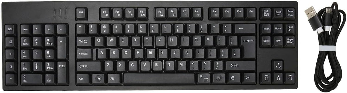 Dpofirs Left Handed Keyboard - 109 Keys Micro USB Ergonomic Layout, Plug and Play Office Keyboard for Business
