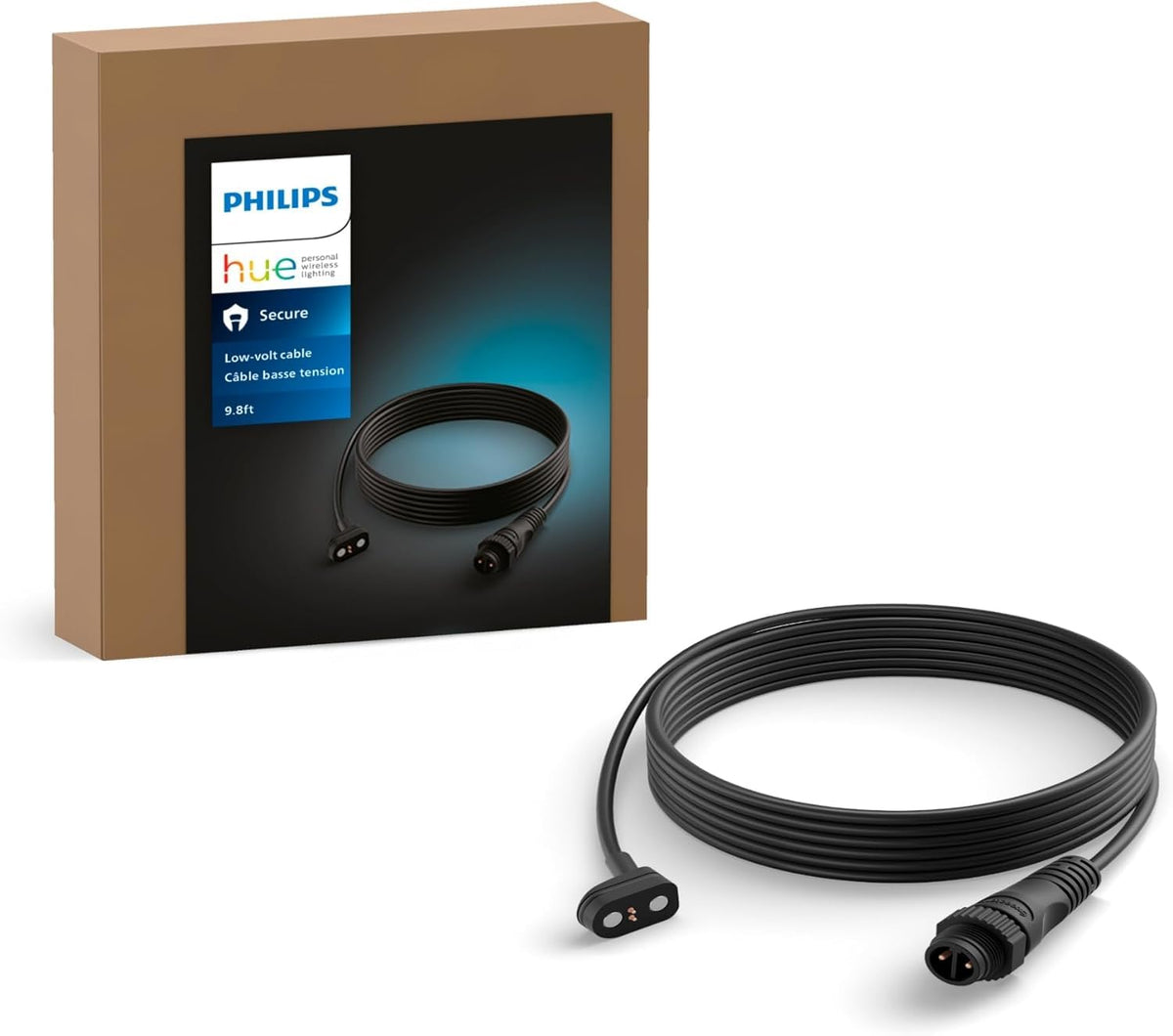 Philips Hue Secure Camera Low-Volt Extension Cable - 9.8 ft (3 Meters) - Black - 1 Pack