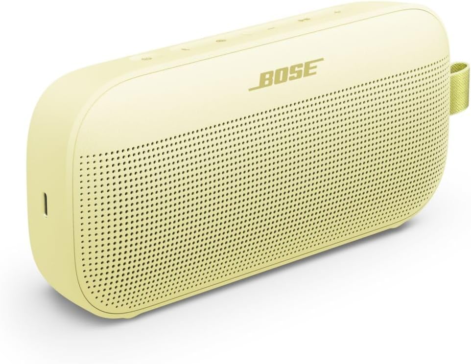 Bose SoundLink Flex Portable Bluetooth Speaker (2nd Gen), Portable Outdoor Speaker with Hi-Fi Audio, Up to 12 Hours Battery Life, Waterproof and Dustproof, Citrus Yellow - Limited Edition Color
