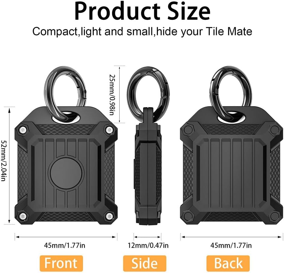 Tile Mate 2022 Tracker Case, Anti-Scratch Waterproof Cover with Keychain for Finder and Item Locator