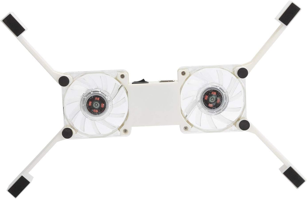ASHATA Portable Laptop Cooling Pad, Foldable Cooler with 2 Light Emitting Fans for Notebook Computer