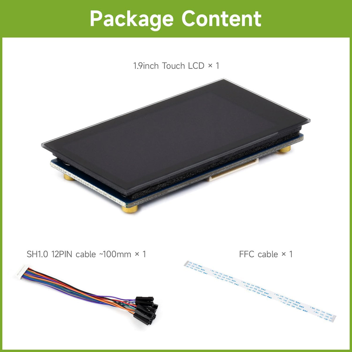 1.9inch 172320 I2C Communication, 262K Waveshare Touch LCD Display Module, Micro LCD Display, Resolution, IPS, SPI