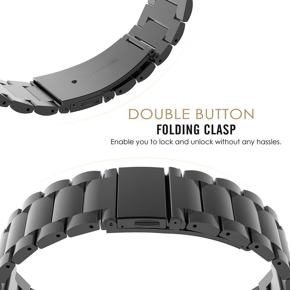 Compatible Stainless Steel Metal Replacement Strap for Fitpolo IDW15 Smart Watch, 19mm, Compatible with