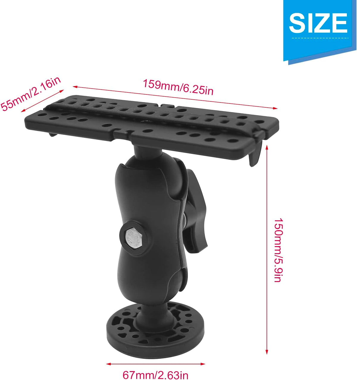 Fish Finder Mount Base, Universal 360 Degree Swivel Mounting Plate