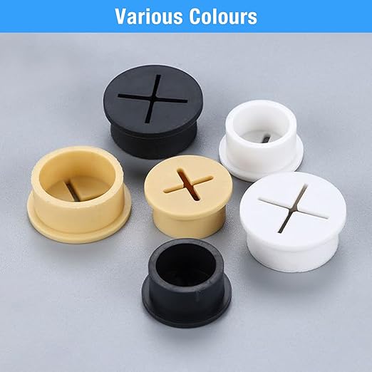 BOPOREAE Desk Grommet, 3/4 in 20 mm White 15 Pcs Silicone Rubber Grommets