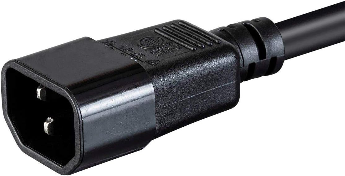 Monoprice Heavy Duty Power Cable - 2 Feet, Black, IEC 60320 C14 to C15