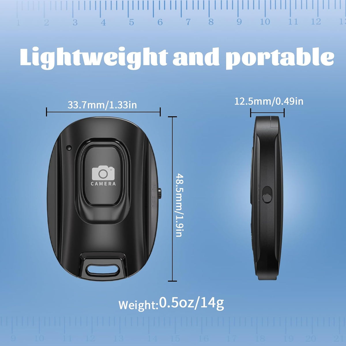 MAIRAN Rechargeable Wireless Camera Remote Shutter for iPhone and Android Smartphones,2 Pack Bluetooth Phone Remote Control,Selfie Button for Photos and Videos Charging Cable Included-Black&White