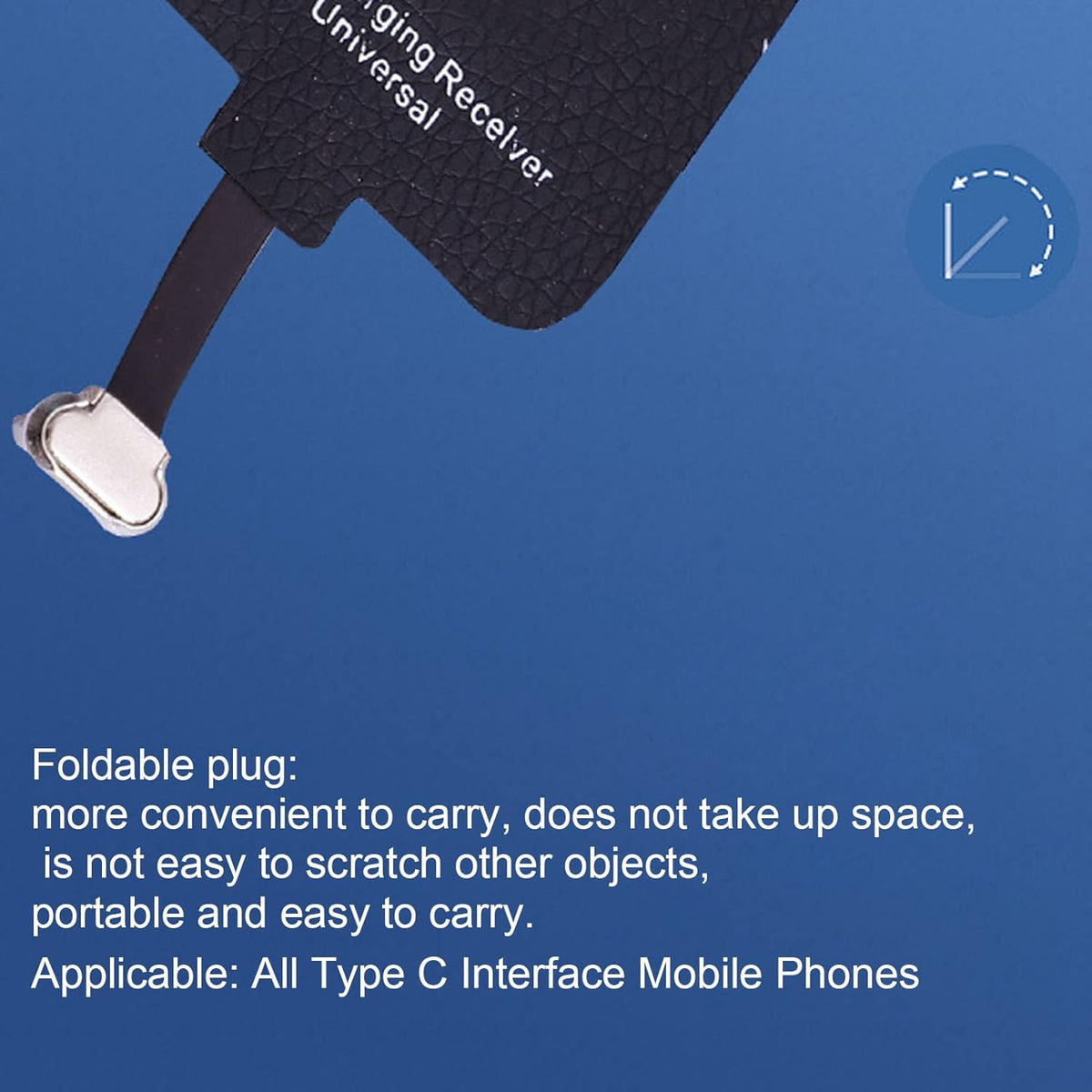 Wireless Charging Receiver, 10W Fast Charging Adapter with USB C Interface, Universal for All Type C Mobile Phones