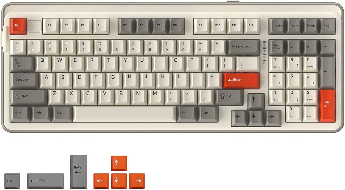 DAREU EK98pro Wireless Mechanical Keyboard,Tri-Mode BT/2.4GHz/USB-C Creamy Gaming Keyboard with Number Pad,Pre-lubed Linear Switches,Gasket Structure,Hot Swappable Custom,RGB Backlit for Win/Mac