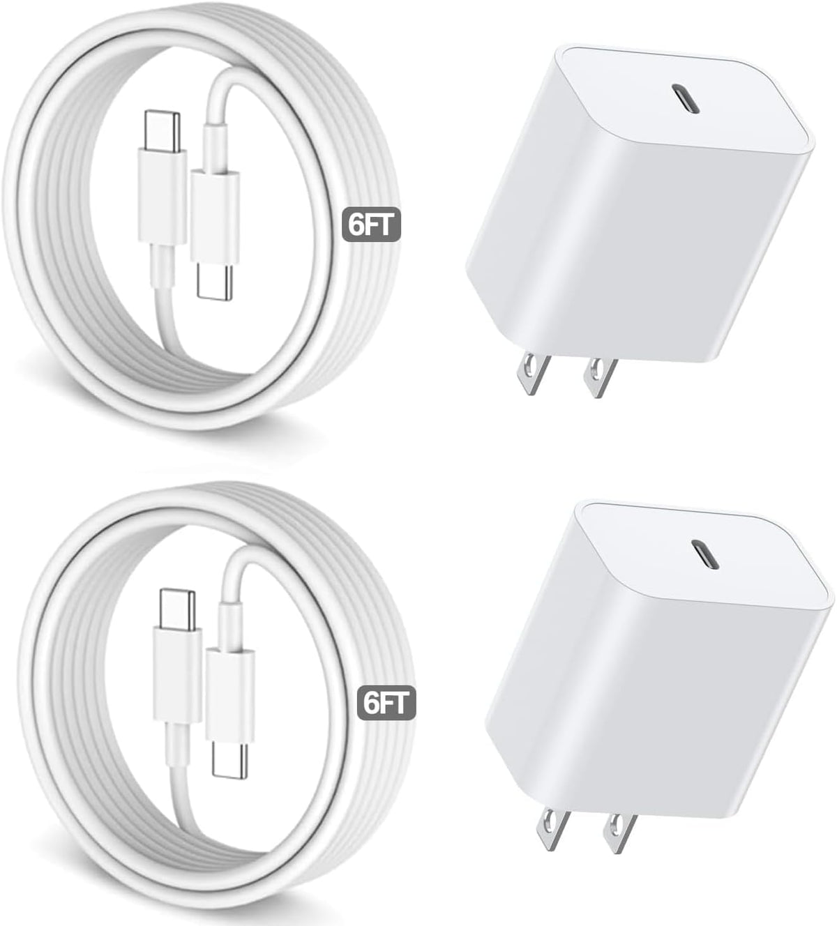 6FT iPhone 16 15 Charger Fast Charging, 2Pack 20W USB C Apple Charger Travel Plug Block Phone Charging Cable Cord for iPhone 16/16e/16 Pro Max/16 Plus/15/15 Pro/15Pro Max/iPad Mini6/iPad Air5/iPad Pro
