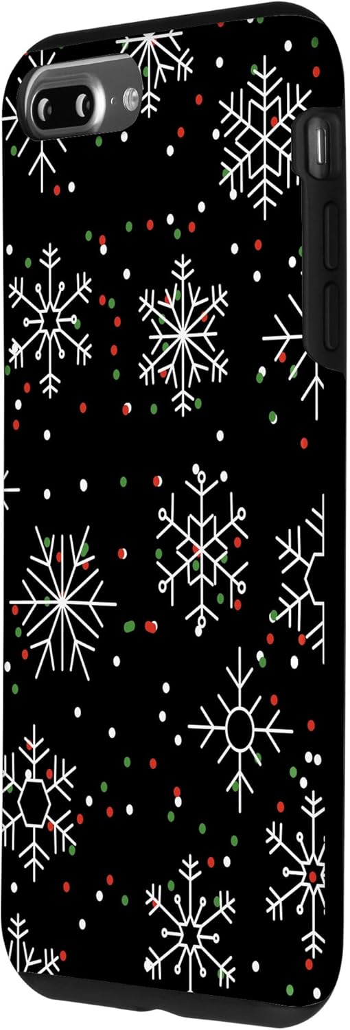 Black Christmas Phone Case for iPhone 7 Plus/8 Plus - Winter Lover Snowflake Design
