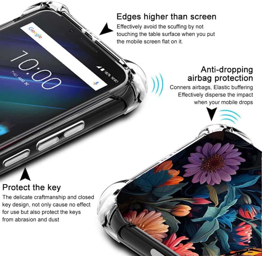 Samsung Galaxy S23 FE 5G Case, TPU Soft Rubber Reinforced Anti-Fall Mobile Phone Cover, Butterfly-1