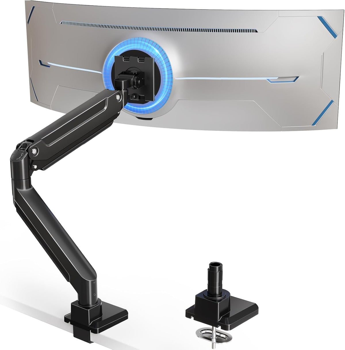MOUNT PRO Heavy Duty Monitor Arm for Max 49 Inch Ultrawide Screens up to 44 lbs, Aluminum Premium Single Monitor Mount for Samsung Odyssey G9 and More, Adjustable Display Desk Stand, VESA 100x100mm