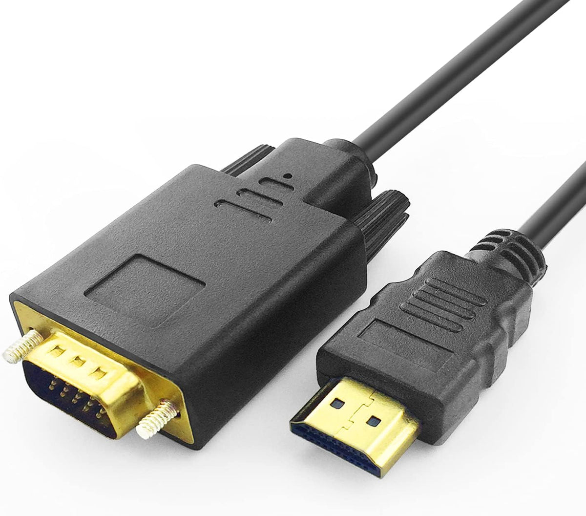 HDMI to VGA Cable, 1080P HDMI Male to VGA Male M/M Video Converter Cord Adapter Compatible with hdmi Desktop, Laptop, DVD to 15 Pin D-SUB vga HDTV Monitor Projector (10 Feet)