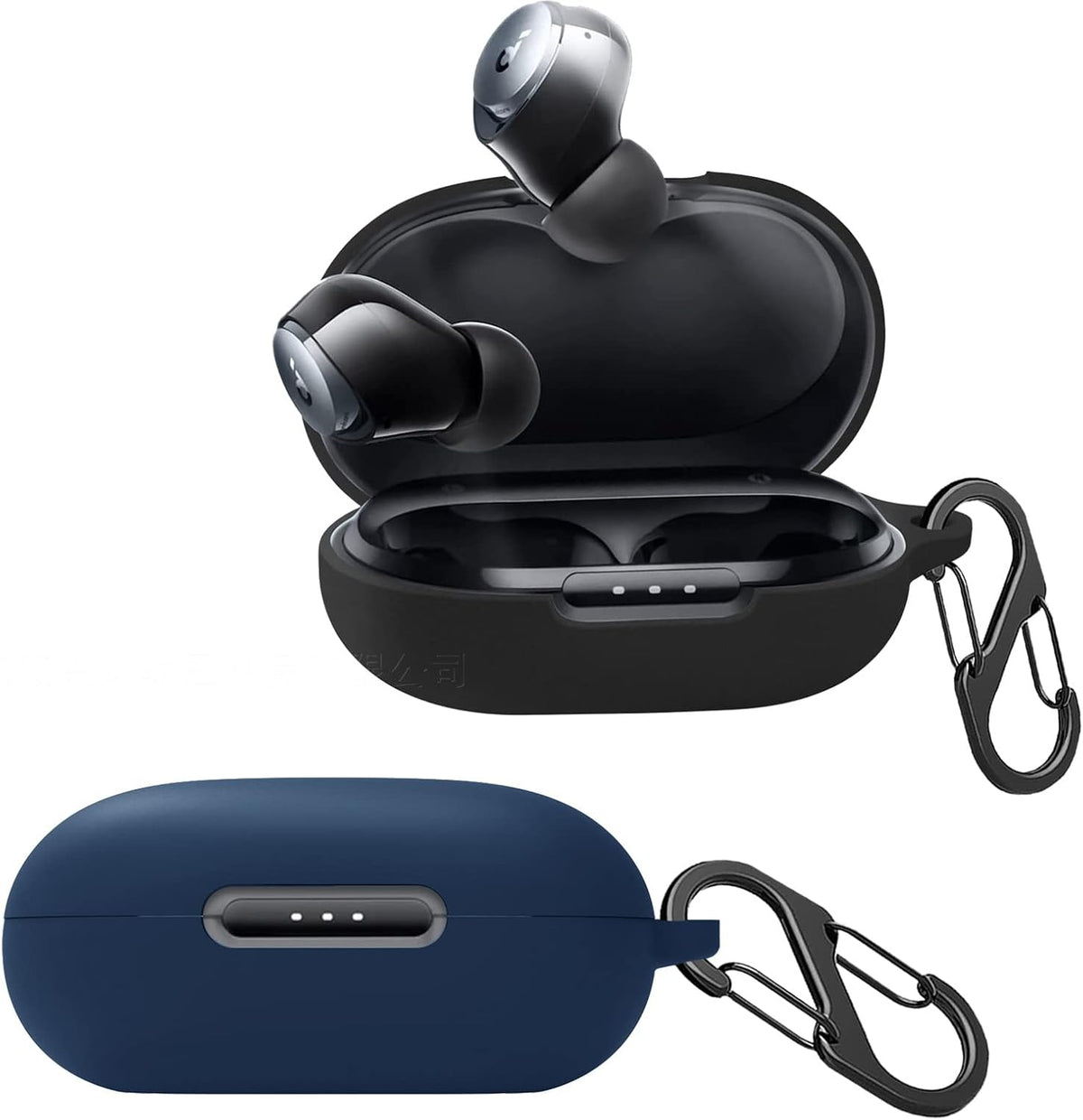 [2 Pack] easyBee Case for Anker Soundcore Space A40 Bluetooth Headphone - Soft Silicone Protective Kit, Black Blue
