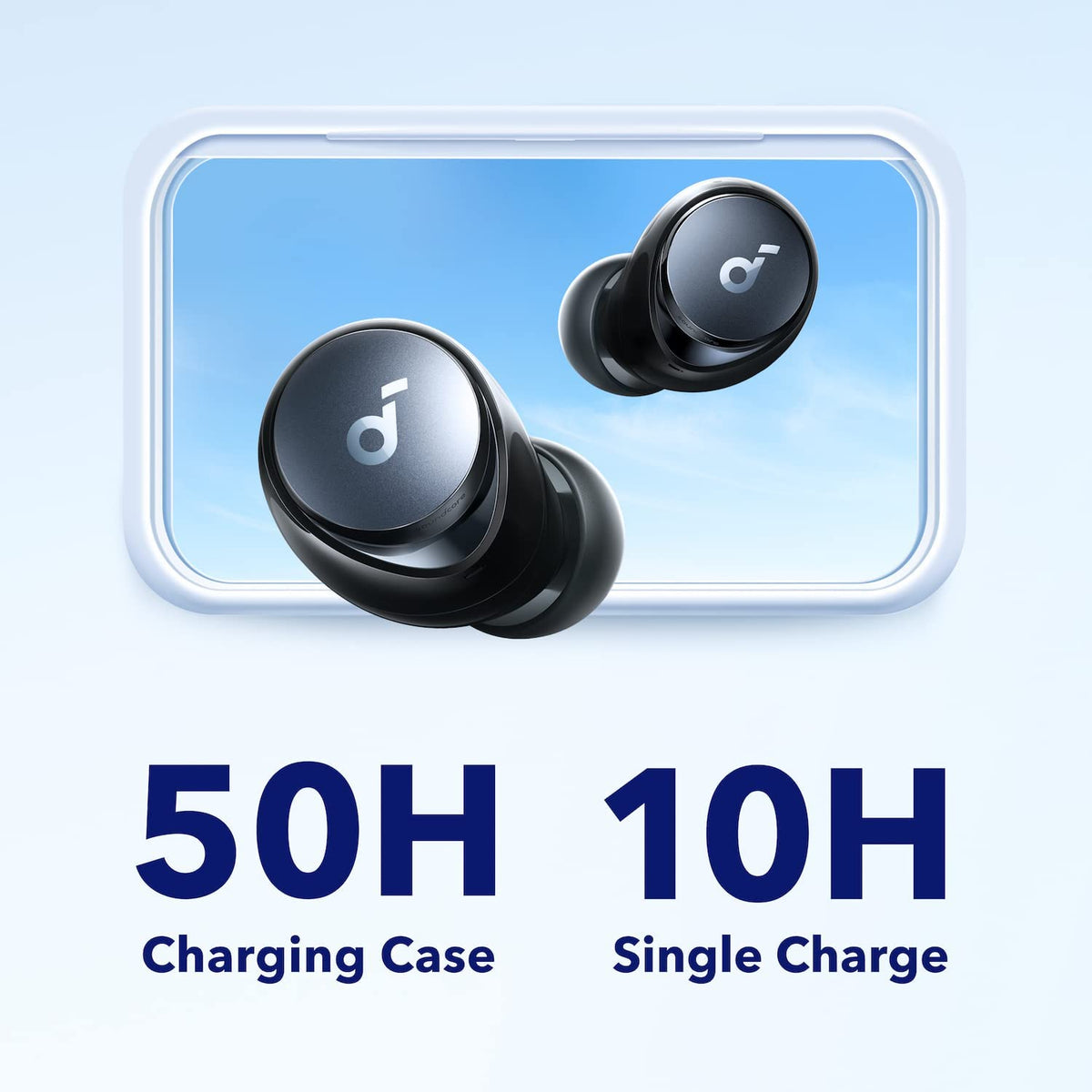 Soundcore by Anker Space A40 Adaptive Active Noise Cancelling Wireless Earbuds, Reduce Noise by Up to 98%, Ultra Long 50H Playtime, 10H Single