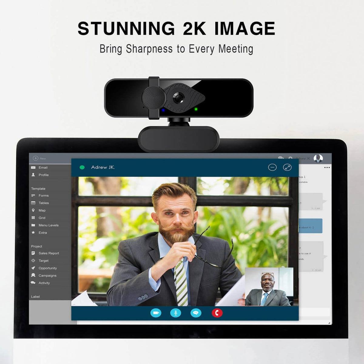 Dobuhont 2K 85 Webcam for PC, View USB Computer Camera, with Noise Canceling Microphone & Privacy Cover, HD Web Cameras