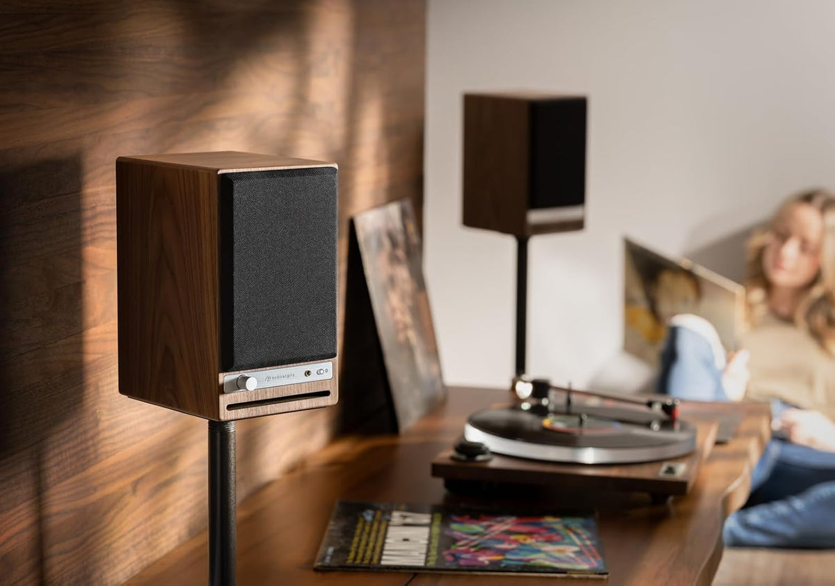 Audioengine HD4 24 Bit Bluetooth Bookshelf Speakers - TVs, Desktops, Stereos, Music, Movies and Gaming - Bluetooth aptX Adaptive 5.3