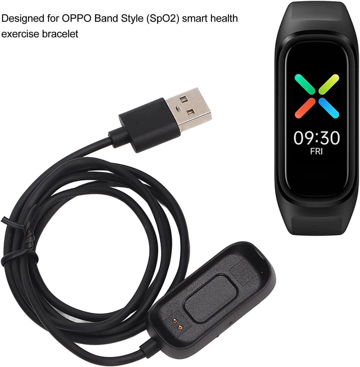 Charger for Oppo Band Style SpO2, Portable USB Magnetic Charger Cord with Short Circuit and Overload Protection