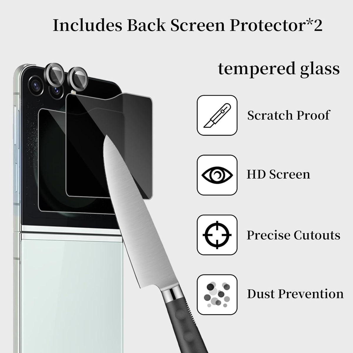Samsung Galaxy Z Flip 6 Privacy Screen Protector [6 Pack], 2 Pack Internal Anti-Spy Film + 2 Pack Outer Privacy Glass +