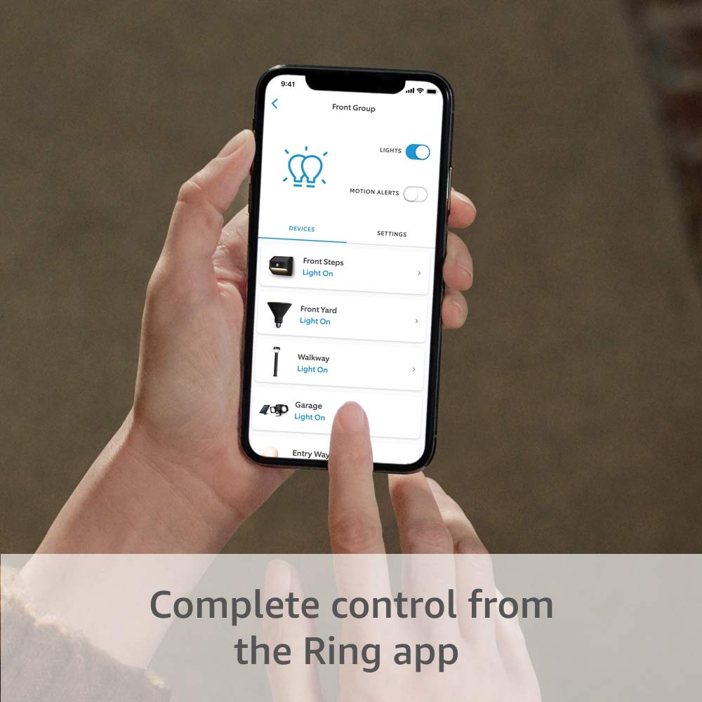 Ring Solar Steplight - Motion-activated steplight, bright LEDs, works with Amazon Sidewalk, Black