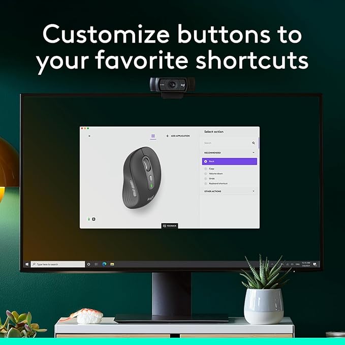 Logitech Signature Plus M750 Wireless Mouse – for Small to Medium Hands SmartWheel Bluetooth Multi Device 24-Month Battery Silent Clicks Customizable Side Buttons Contoured Shape - Graphite