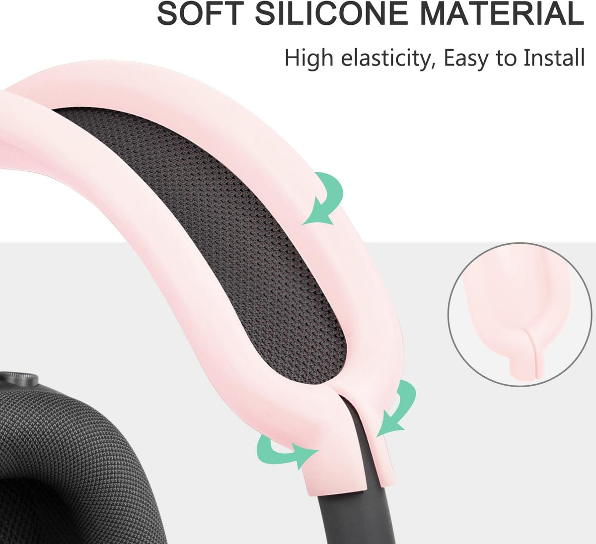SOULWIT Protective Kit for AirPods Max, Headband Cover + TPU Case Protector + Silicone Ear Pads Cover