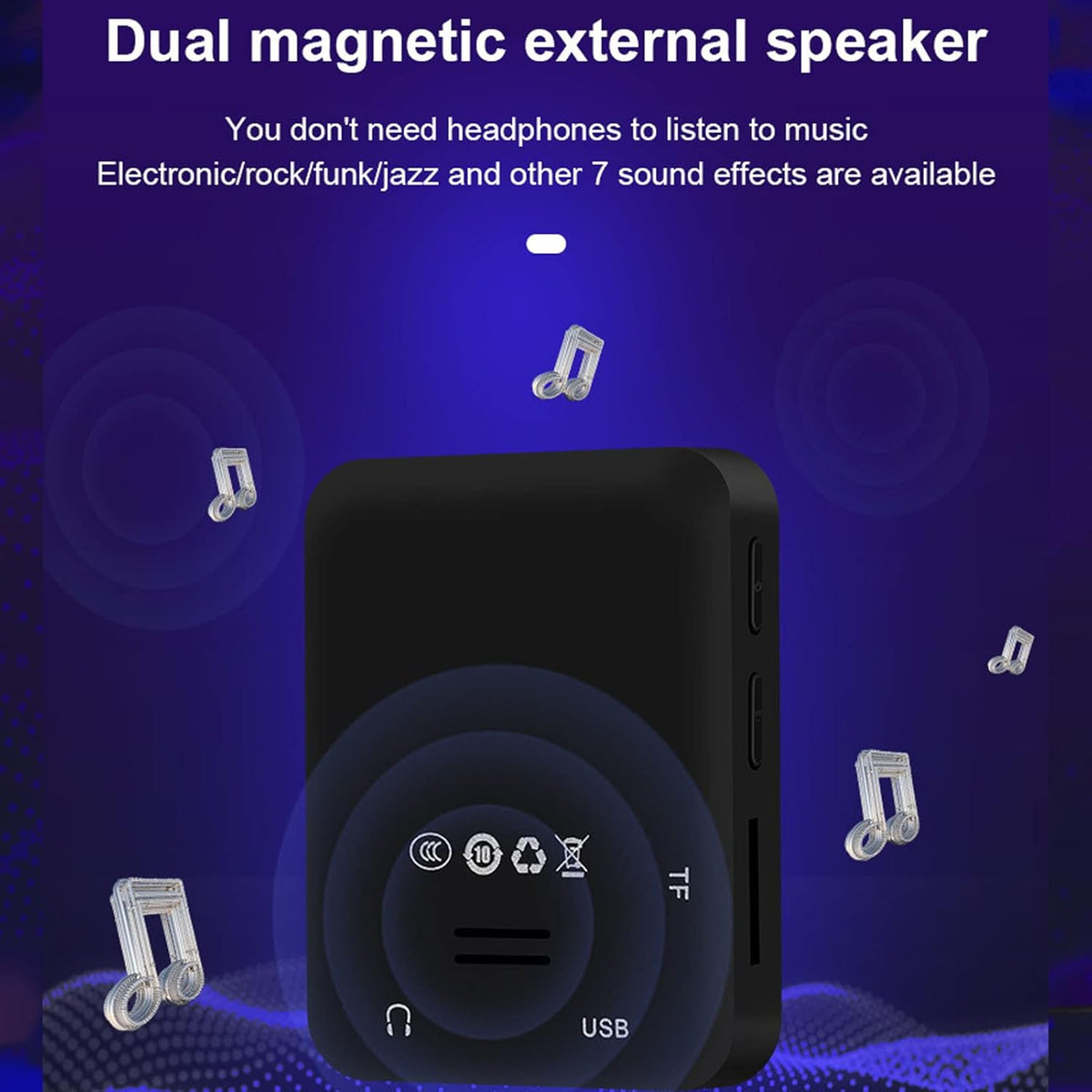 MP3 Player Bluetooth 5.0, Mini Portable Music Player with FM Radio, Video, Recorder, Ebook Reader, 64GB Support