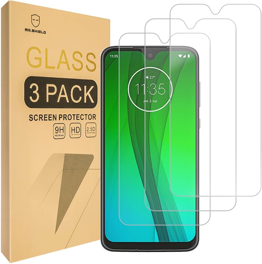 Mr.Shield [3-PACK] Tempered Glass Screen Protector for Motorola (MOTO G7) with Lifetime Replacement