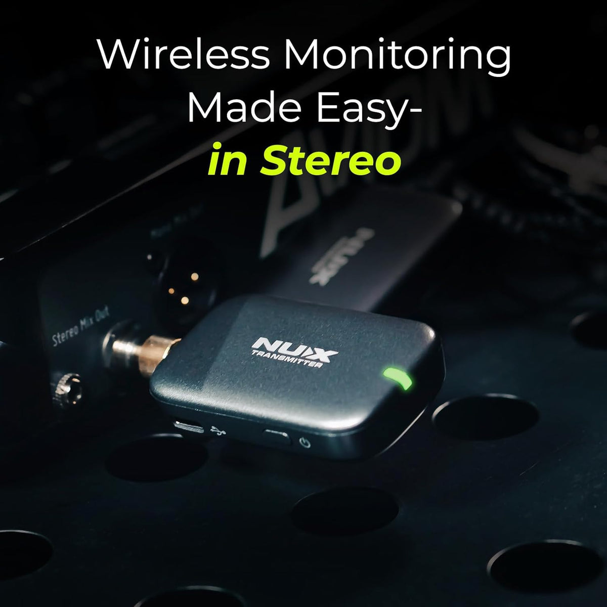 NUX B-7PSM 5.8 GHz Wireless in-Ear Monitor System, Stereo IEM,Charging Case Included, Stereo Audio transmitting, Designed for Live Shows and Band Rehearsals,not Suitable for Personal Silent Practice