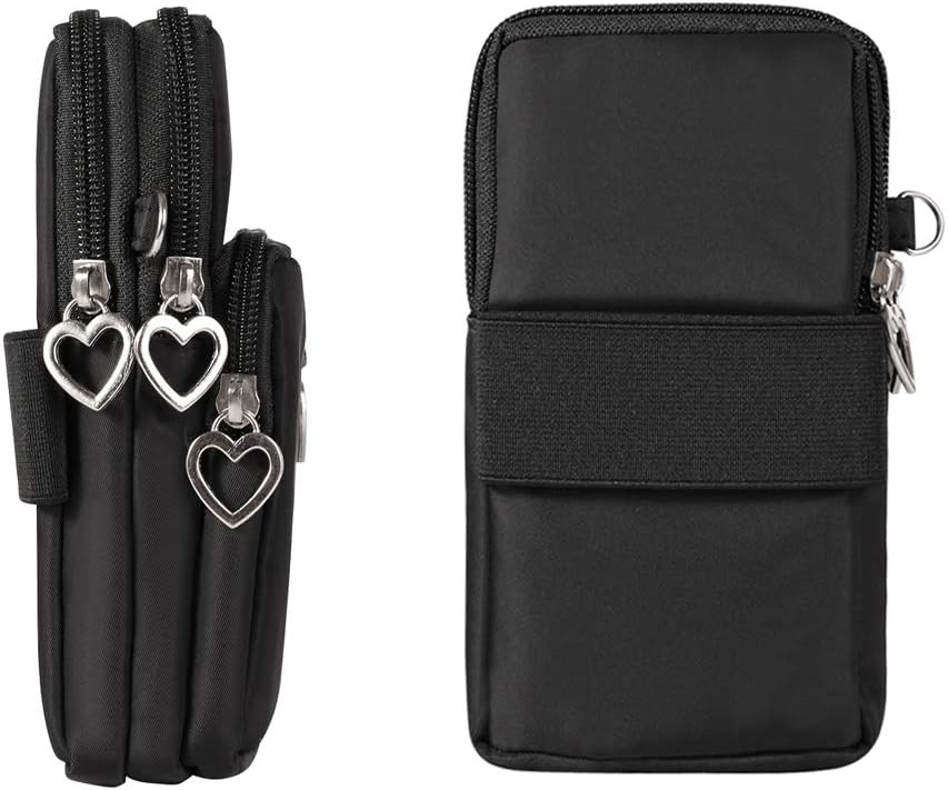 Women Nylon Cell Phone Purse, Travel Crossbody Bag, Wristband Sport Armband Wallet for Galaxy S10 Plus, S9 Plus, A50,