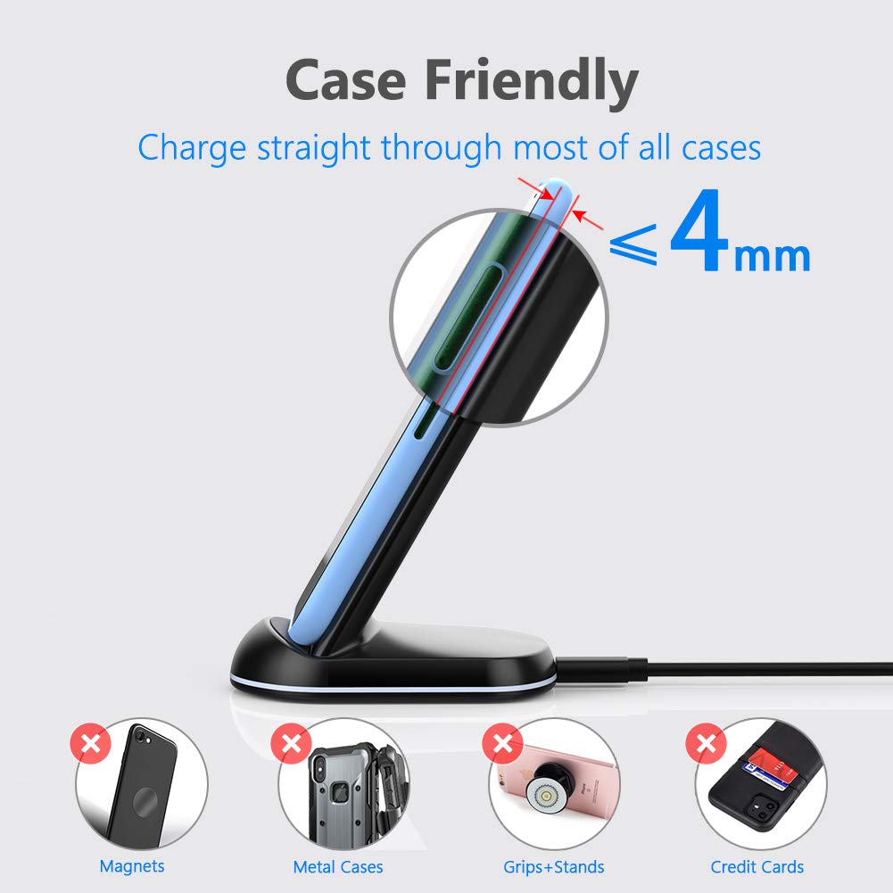 Yootech Wireless Charger,10W Max Wireless Charging Stand, Compatible with iPhone 17/17 Pro/17 Pro Max/Air/16e/16/16 Plus/16 Pro Max/15/14/13/SE