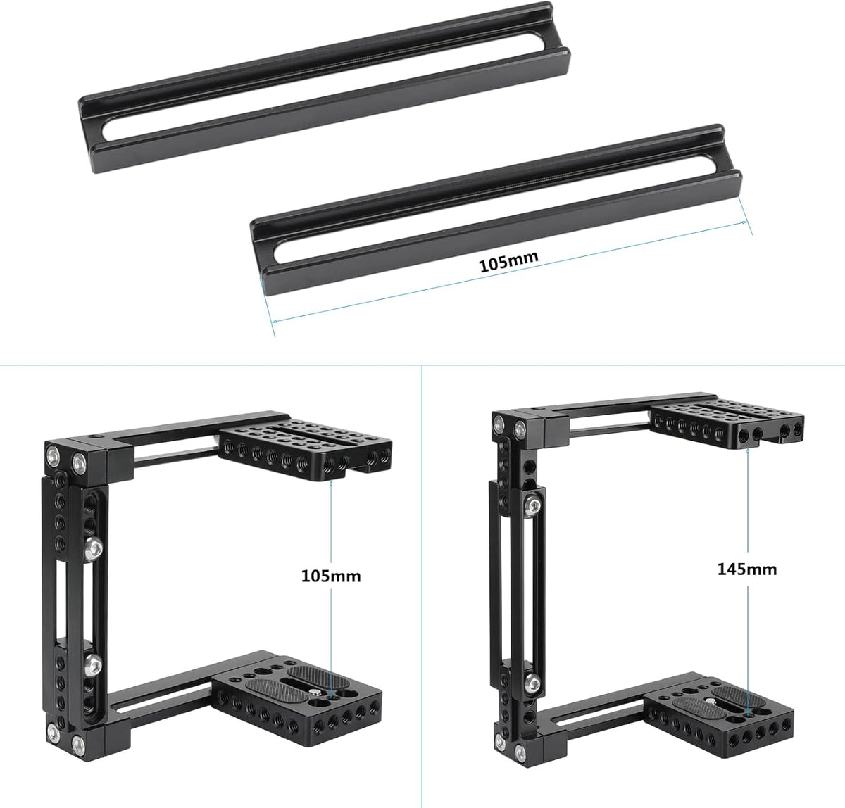 CAMVATE Universal Adjustable Camera Cage Fit for Right Handle and Left Handle Camera(Only Come with Left Handle Grip) - 1726