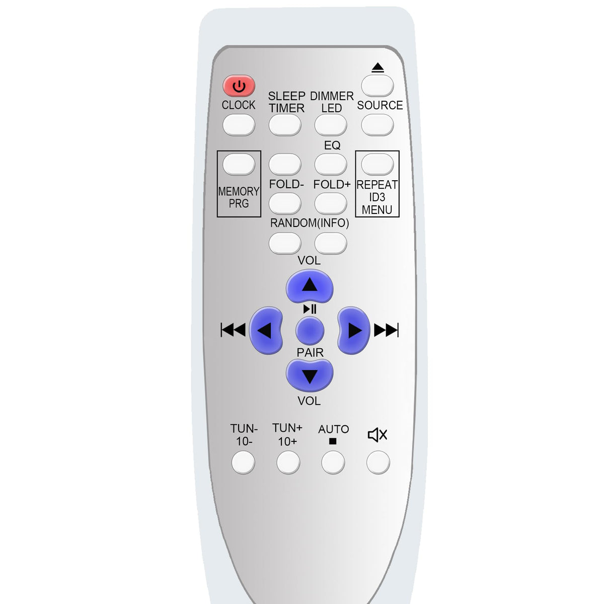 Replacement Remote Control for Crosley CR3502A-BK Metro Audlo CD Player