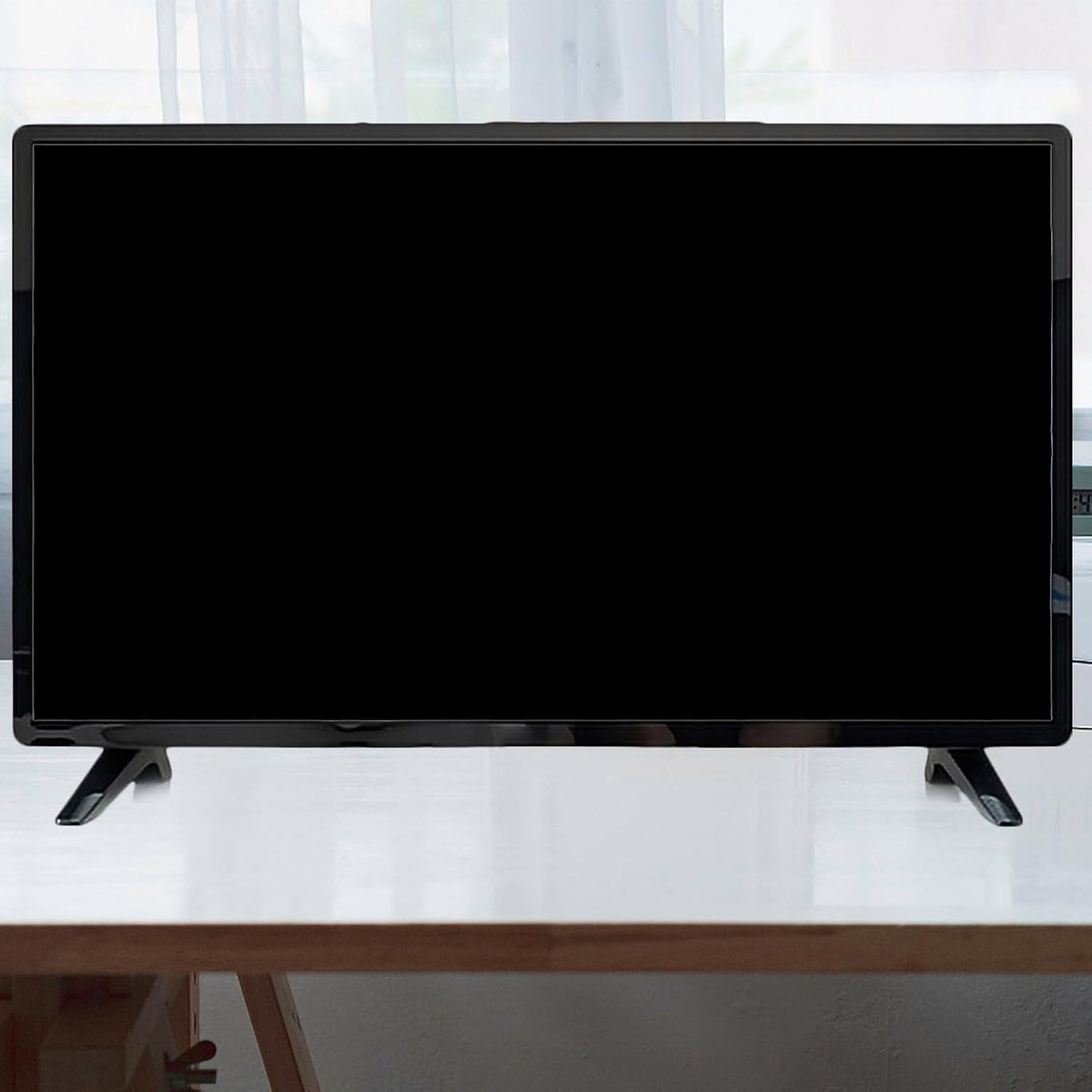 FRCOLOR Tv Support Bracket and Base Stand with Screws Black Desktop Tv Holder Pedestal Feet for Living Room and Office