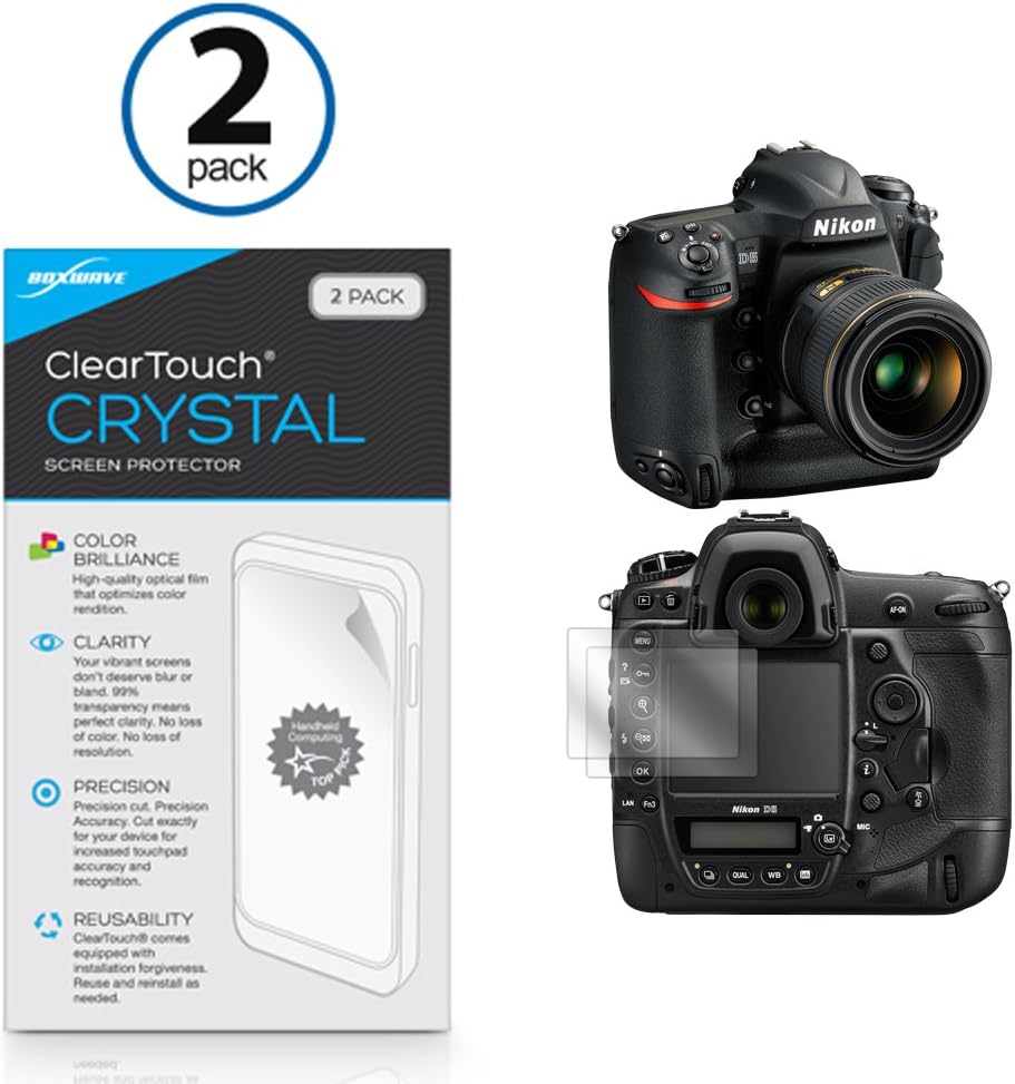 BoxWave Screen Protector for Nikon D5 - ClearTouch Crystal (2-Pack), HD Film Skin Shields from Scratches