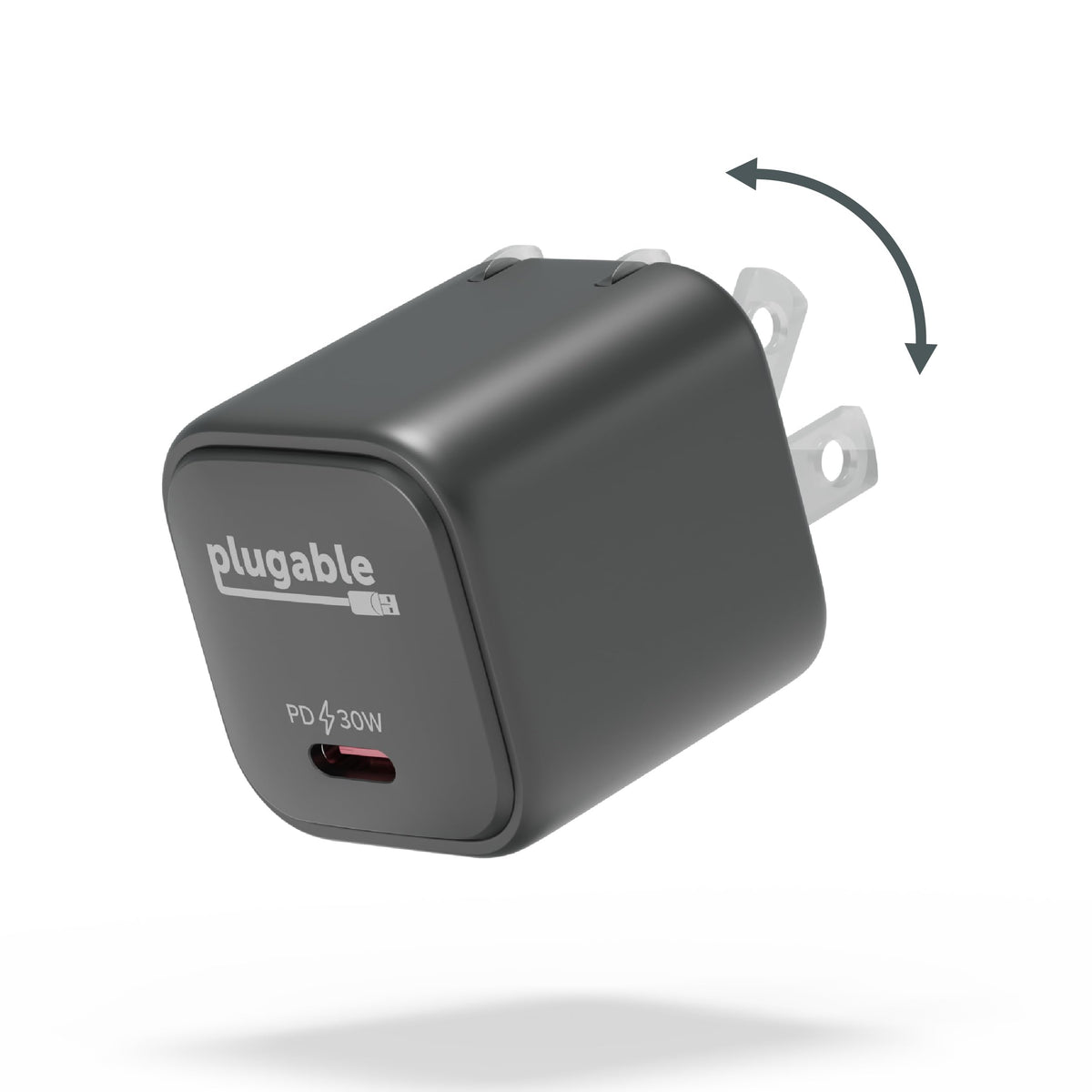 Plugable 30W USB-C GaN Charger - MagSafe-Compatible, Fast Charging for iPhone, iPad, Galaxy & USB-C Devices - IT Deployment, Business Travel & Remote