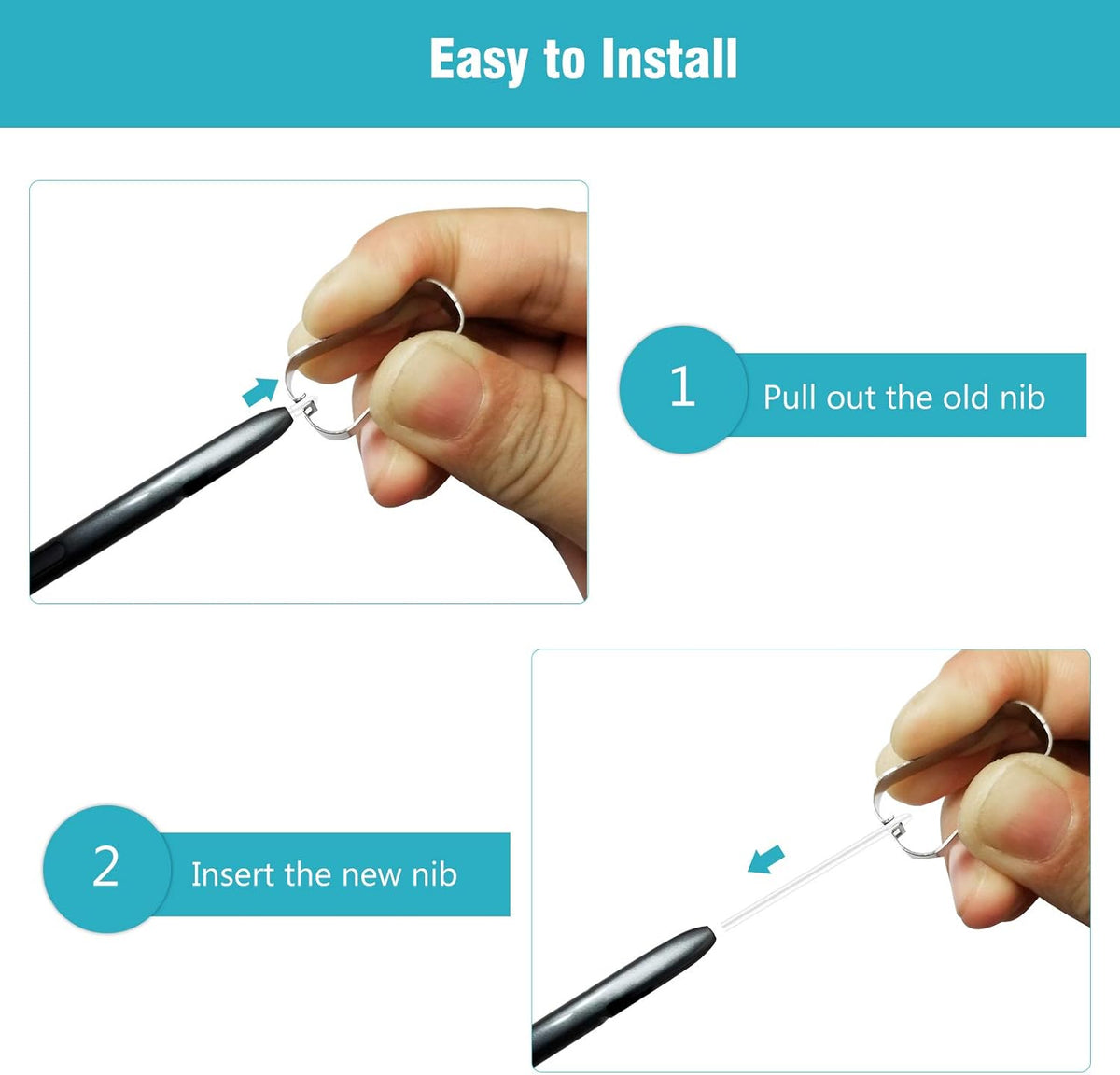 Replacement Tips for Galaxy Note 8/9 Tab 4, Pen Nibs with Tweezer Removal Tool (White)