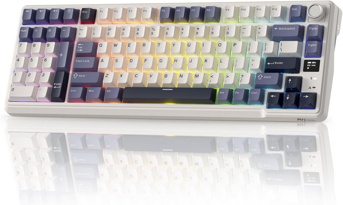 RK ROYAL KLUDGE L98 Wireless Mechanical Keyboard w/Left-Handed Southpaw Design Numpad & Hot Swappable Knob, Tri-Mode 95% Keyboard BT/2.4G/USB-C, Pro Software, Gasket Mount, Massive 8000mAh Battery