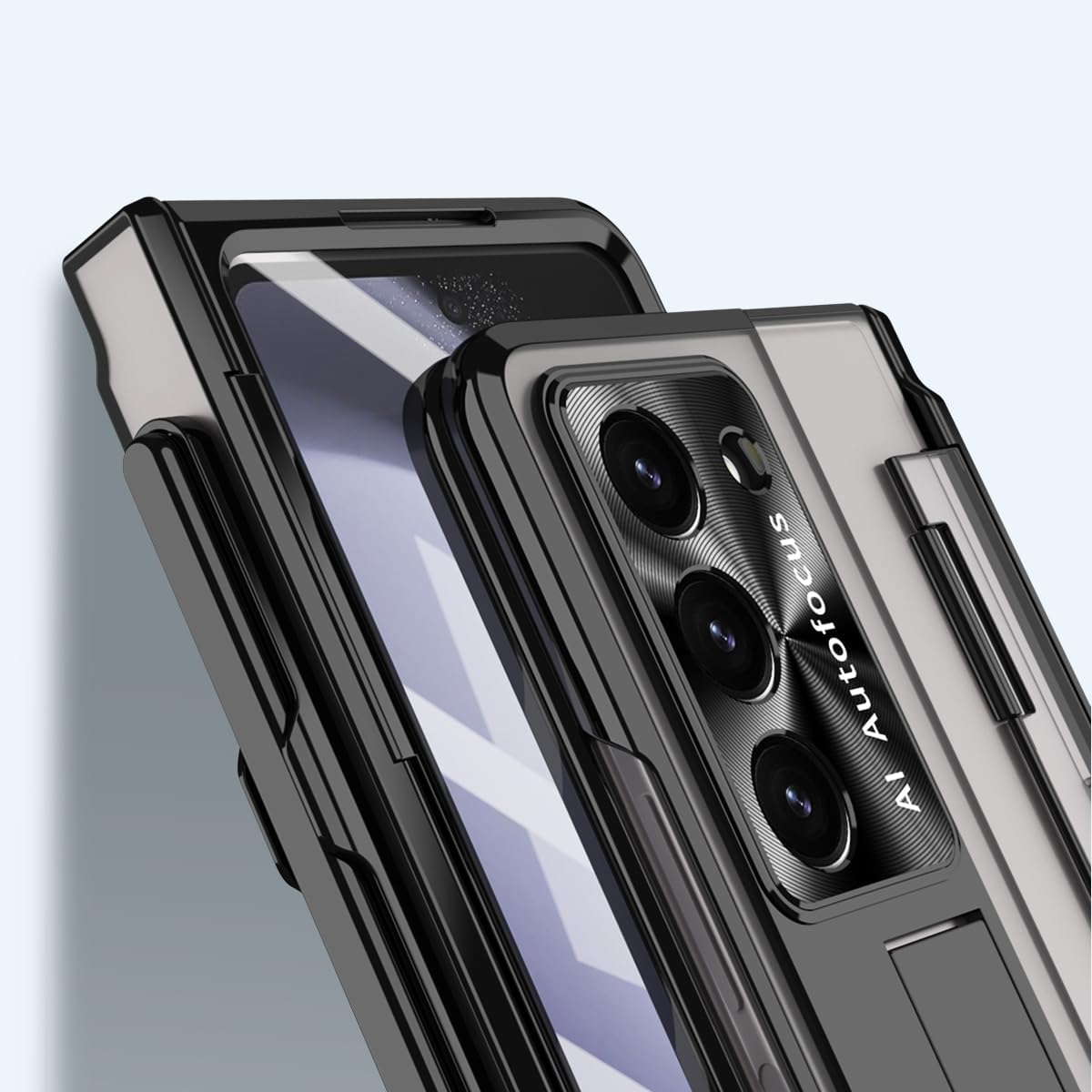 Rugged Full Body Protective Case for Samsung Galaxy Z Fold 6, with Pen & Screen Protector, Camera Lens Cover - Blue