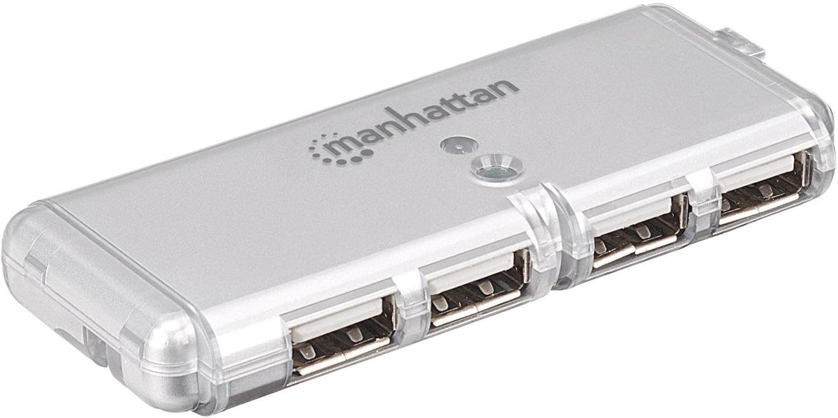 Manhattan 4-Port Hi-Speed USB Pocket Hub in Silver (160599)