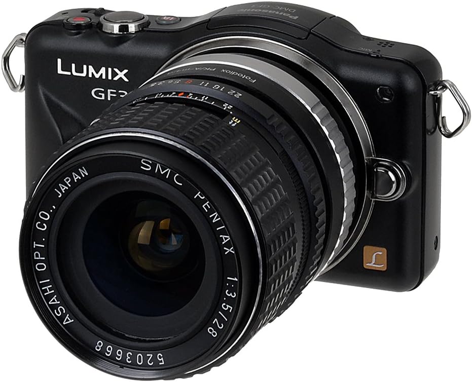 Fotodiox Lens Mount Adapter Pentax K AF Lens to MFT (Micro-4/3, M4/3) Mount Mirrorless Camera with Aperture Control Dial