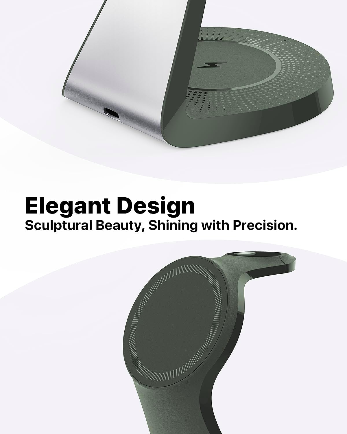 3 in 1 Charging Station for Apple Devices, Mag-Safe Charger Stand Fast Charging, Wireless Charger for iPhone 16/15/14/13/12 Series, & AirPods, & iWatch (USB-C Charger Included)