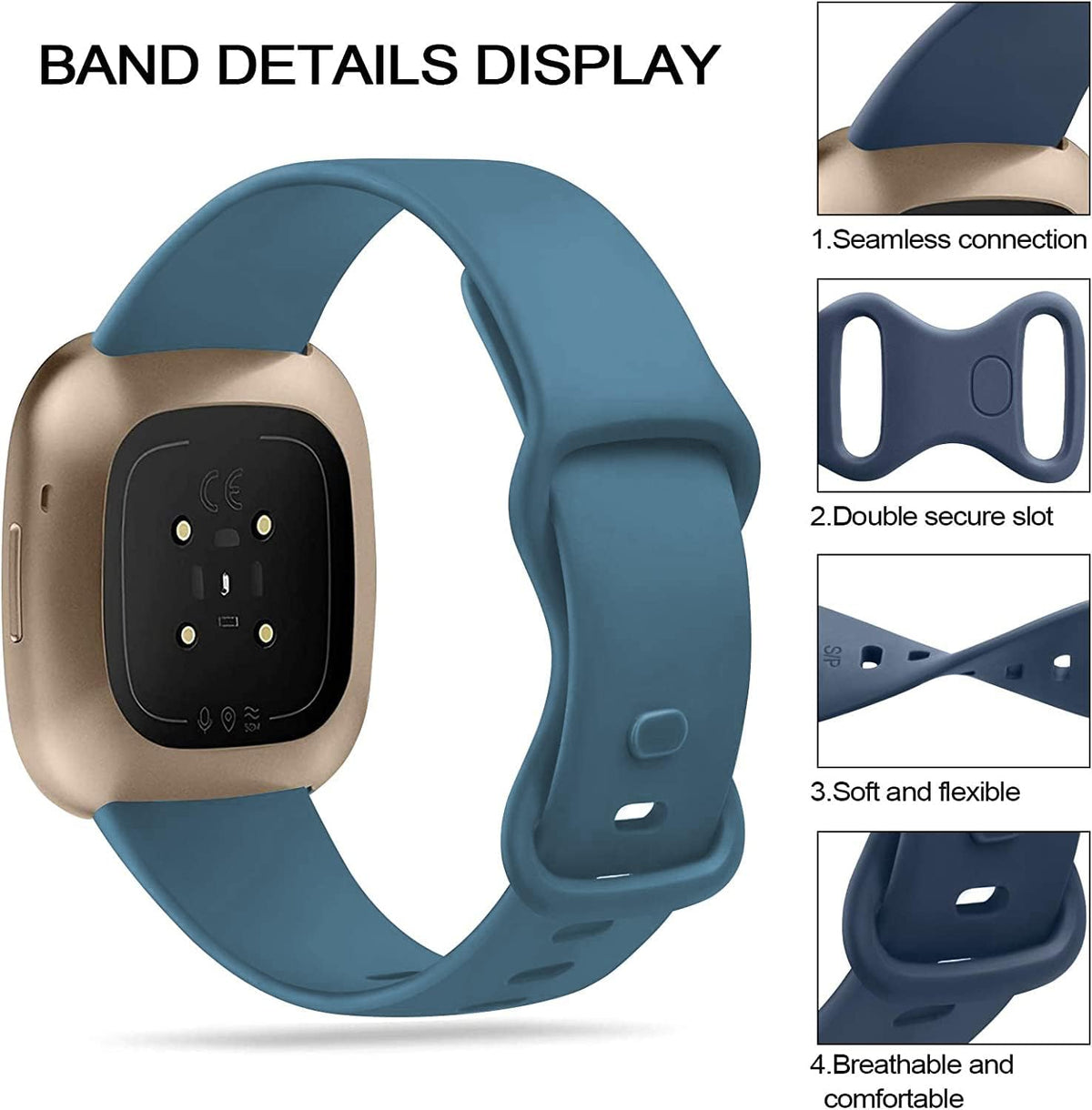 TOZO S3 Smart Watch Band - New Soft Silicone Sport Replacement Straps for TOZO S3 1.83 Inches Smart Watch