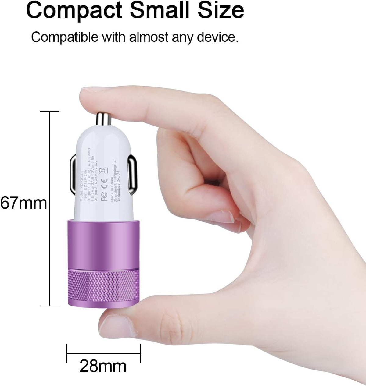 [5.4A/30W] Fast Car Charger Type C 6ft Cable - Compatible with Samsung Galaxy S24, S23, S22 5G, Note 20 Ultra