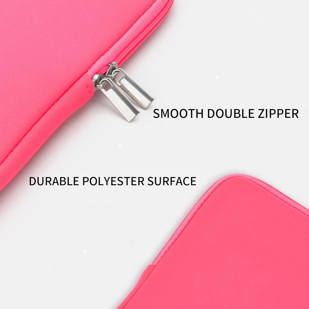 RAINYEAR 14 Inch Laptop Sleeve Protective Case Soft Lining Padded Zipper Cover Carrying Bag Compatible with 14" Notebook Computer Tablet Ultrabook Chromebook (Bright Pink, Upgraded Version)