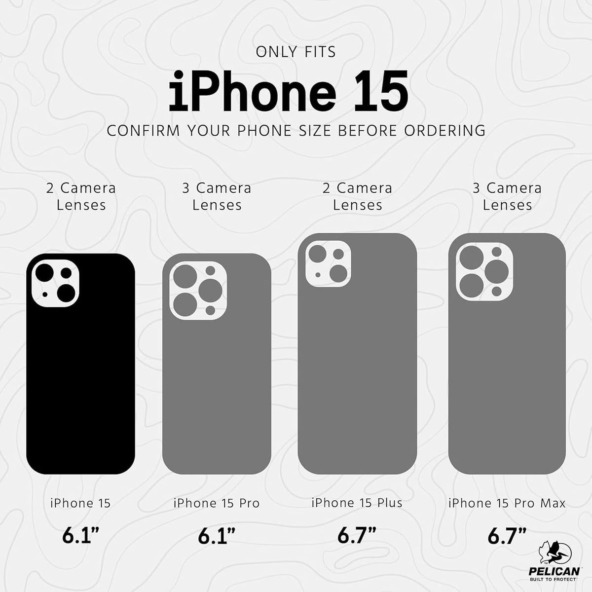 Pelican Protector Series iPhone 15 Case, 6.1" Black Magnetic Phone Case with Anti-Scratch Technology and Drop Protection